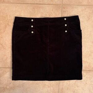 White House Black Market Black Skirt with Silver Button Details